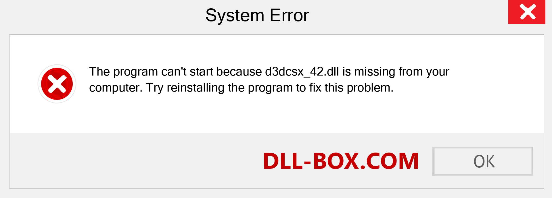  d3dcsx_42.dll file is missing?. Download for Windows 7, 8, 10 - Fix  d3dcsx_42 dll Missing Error on Windows, photos, images